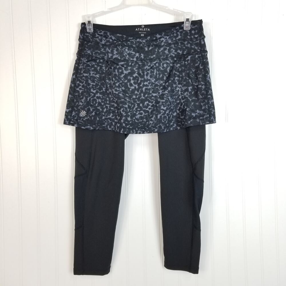 Athleta Cropped Mesh Legging Skirt‎ Combo XS